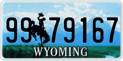 WY license plate 9979167