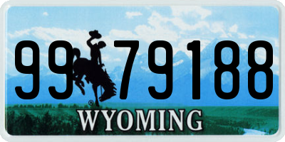 WY license plate 9979188