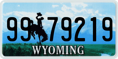 WY license plate 9979219