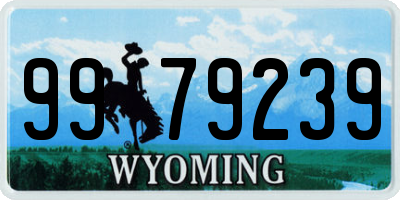 WY license plate 9979239
