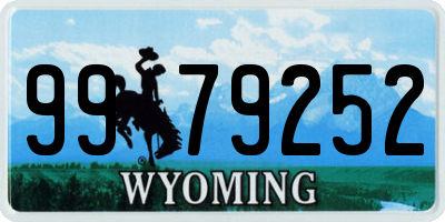 WY license plate 9979252