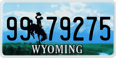 WY license plate 9979275