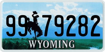WY license plate 9979282