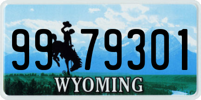 WY license plate 9979301