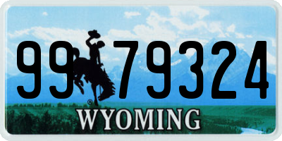 WY license plate 9979324
