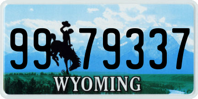 WY license plate 9979337