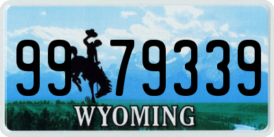 WY license plate 9979339