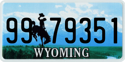 WY license plate 9979351