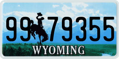 WY license plate 9979355