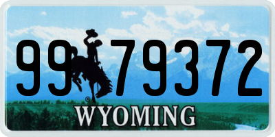 WY license plate 9979372