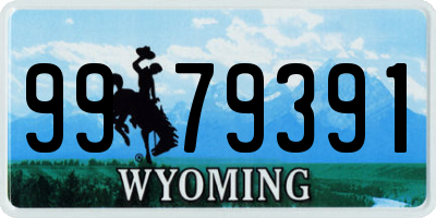 WY license plate 9979391