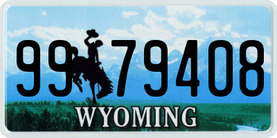 WY license plate 9979408