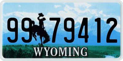 WY license plate 9979412