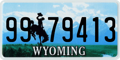 WY license plate 9979413