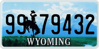WY license plate 9979432