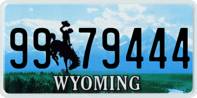 WY license plate 9979444