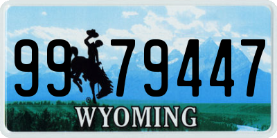 WY license plate 9979447