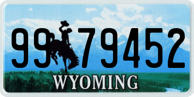 WY license plate 9979452