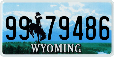 WY license plate 9979486