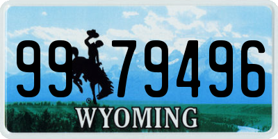 WY license plate 9979496
