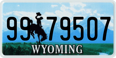 WY license plate 9979507