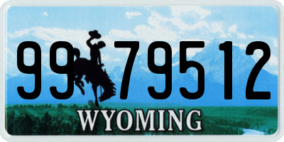 WY license plate 9979512