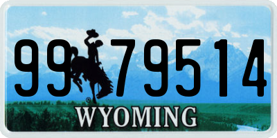 WY license plate 9979514