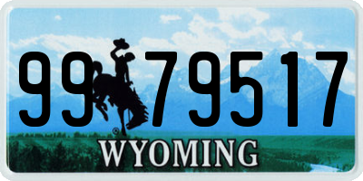 WY license plate 9979517