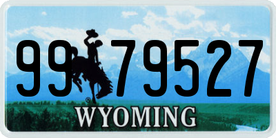 WY license plate 9979527