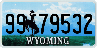 WY license plate 9979532