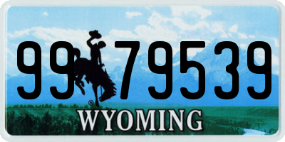 WY license plate 9979539