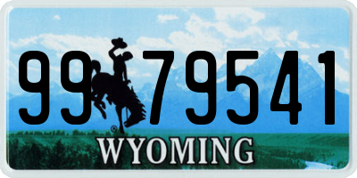 WY license plate 9979541