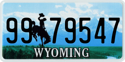 WY license plate 9979547