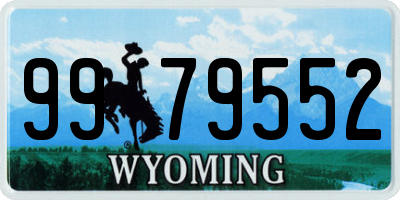 WY license plate 9979552