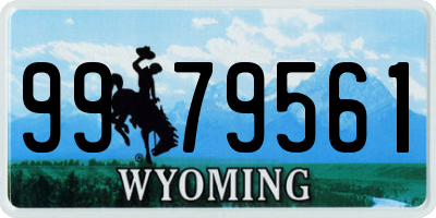 WY license plate 9979561