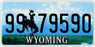 WY license plate 9979590