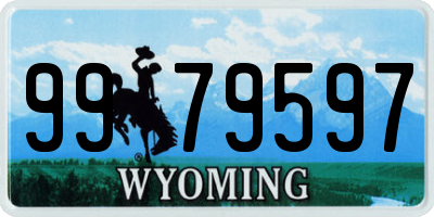 WY license plate 9979597