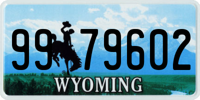 WY license plate 9979602