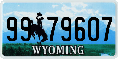 WY license plate 9979607