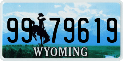 WY license plate 9979619