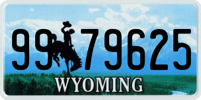 WY license plate 9979625