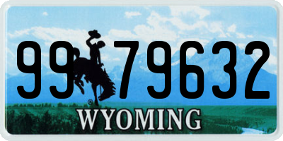 WY license plate 9979632