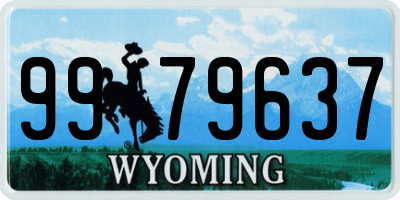 WY license plate 9979637