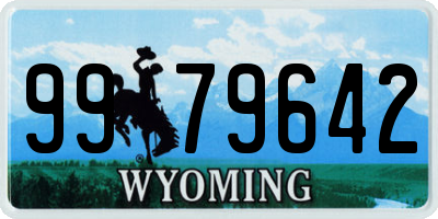 WY license plate 9979642