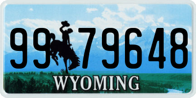 WY license plate 9979648