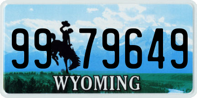 WY license plate 9979649