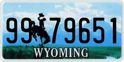 WY license plate 9979651