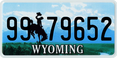 WY license plate 9979652