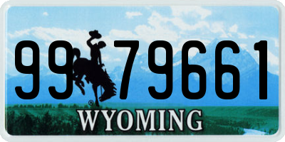 WY license plate 9979661