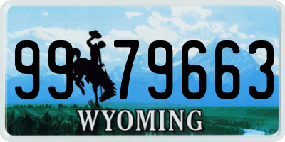 WY license plate 9979663